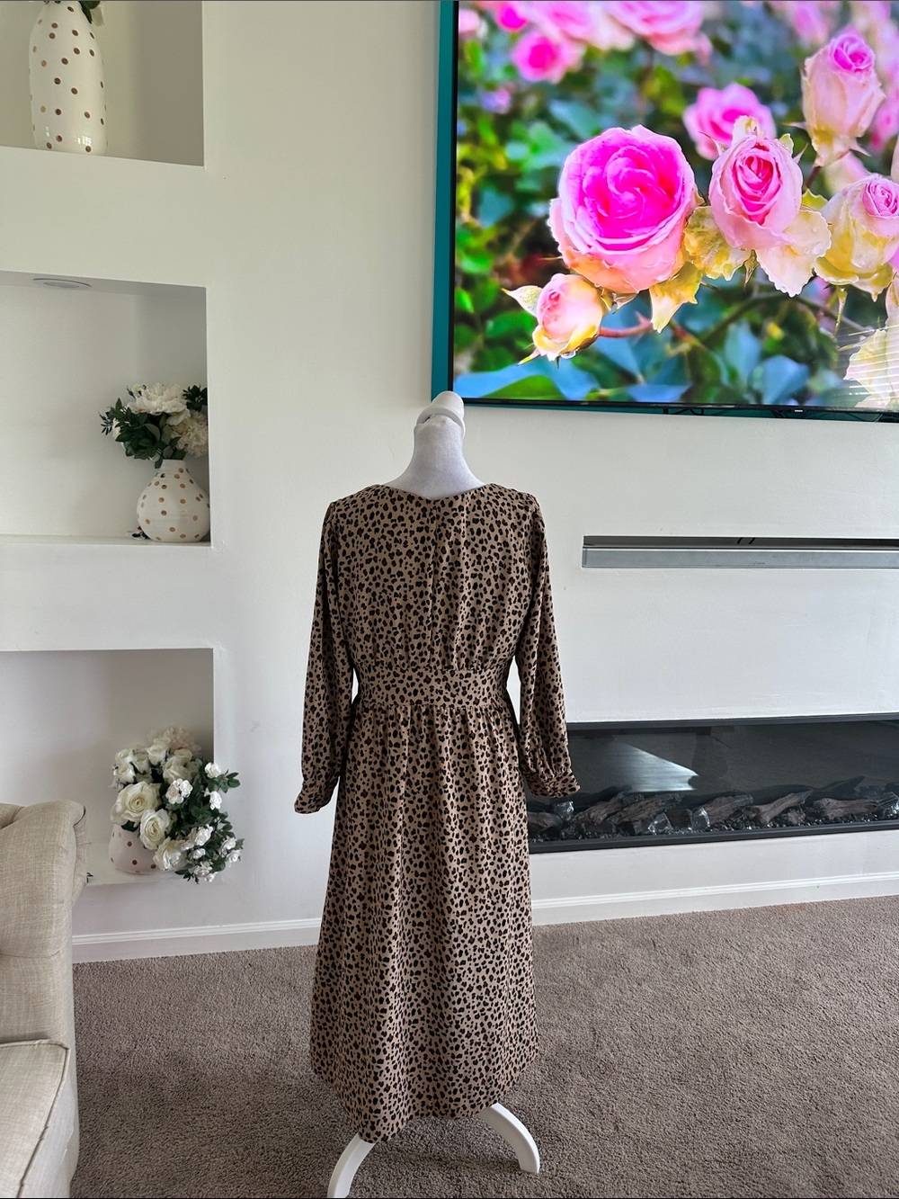 J. Crew Brown Leopard Print Midi Dress - Picture 6 of 11
